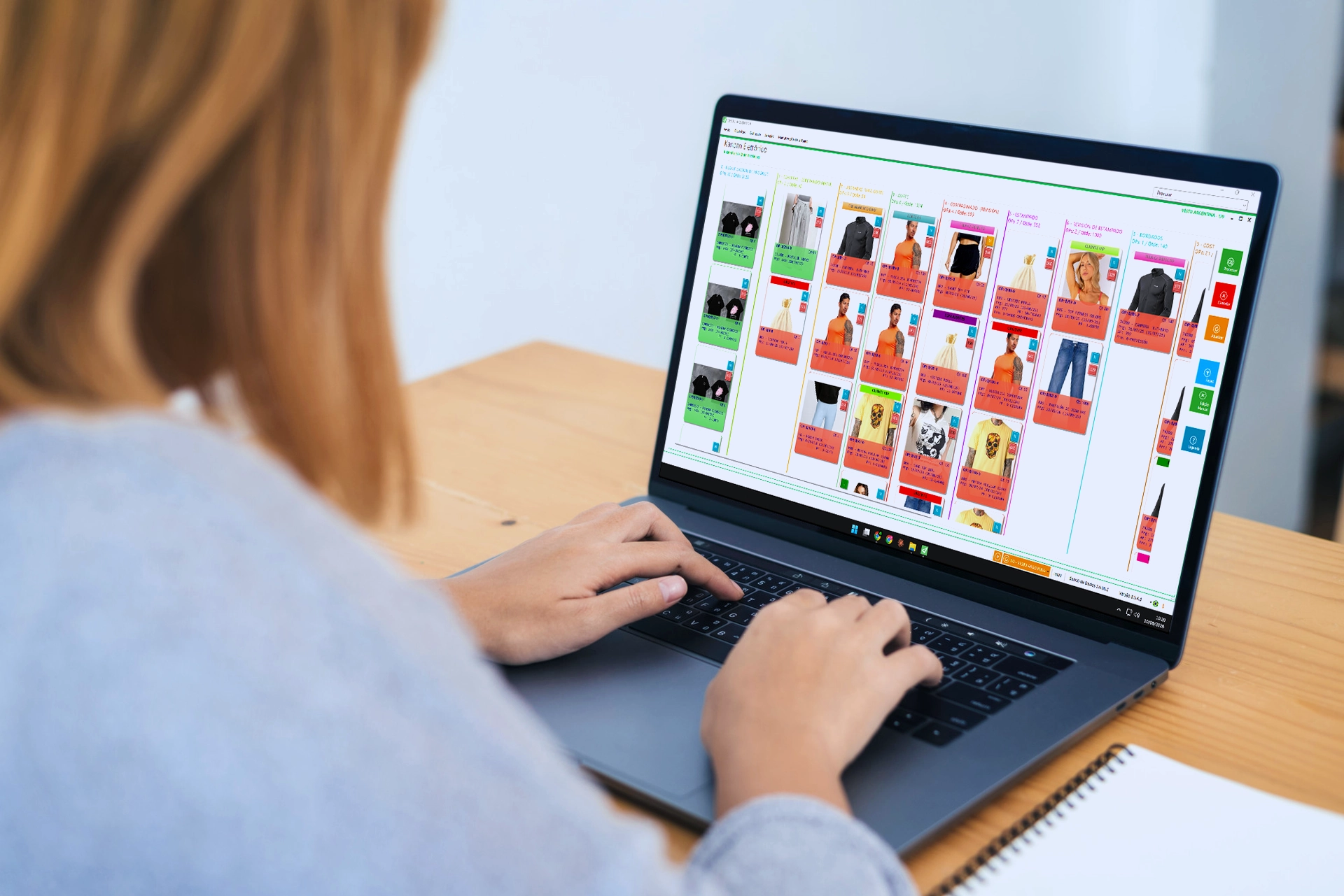 Tablero kanban de producción activa en Vesto